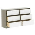 thumbnail image 4 of Boobeyeh Alex Double Dresser 6 Drawers Grey White – Modern Storage, 4 of 9