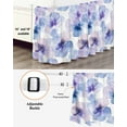 thumbnail image 3 of Purple Blue Bed Skirt Queen Size 18" Drop Pansy Flowers Abstract Watercolor Ombre Petals Ruffled Wrap Around Bed Skirts Adjustable Elastic Bedskirt Dust Ruffle for Queen Size Bed, 3 of 7