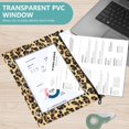 thumbnail image 4 of Wobogo Brown Leopard A4 Size Clear Polyester File Pocket Set of 2 Zipper Home Work Office Organizer, 4 of 7