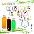 thumbnail image 2 of [20 Pack] 12 OZ Clear Square Plastic Juice Bottles with Tamper Evident Caps  - Cold Pressed - Smoothie Bottles - Ideal for Juices, Milk, Smoothies, Picnic's, Meal Prep Juice Containers by EcoQuality, 2 of 6