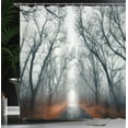 thumbnail image 3 of Ambesonne Nature Shower Curtain, Autumn Sky and Leaves, 69"Wx75"L, Grey Red, 3 of 4