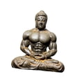 thumbnail image 3 of Flynix Mini Buddha Statue Portable Retro Buddhism Figure for Landscape Office Decor Rust color, 3 of 10
