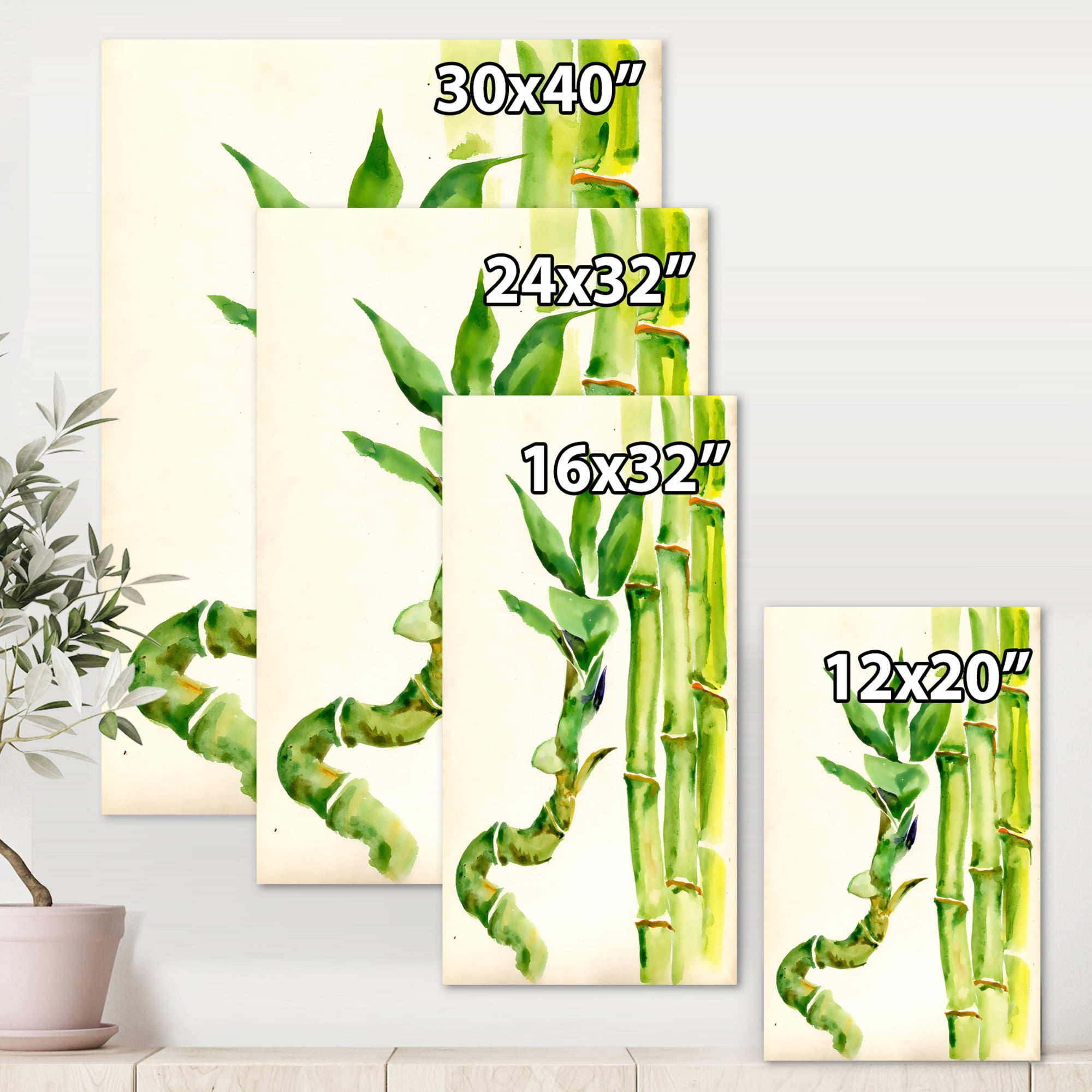 The Forest of Bamboo Branches VI 24 in x 32 in Painting Canvas Art Print, by Designart