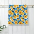 thumbnail image 5 of Pofeuu Blue Ocean Wave Sunflower Print Hand Towel 27.5" x 16" Soft Absorbent Towel for Bathroom SPA Gym Hotel, 5 of 6