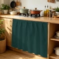 thumbnail image 6 of Pure Dark Green Cabinet Curtain 35"Wx35"L, Dustproof Under Sink Skirt with Self Adhesive Tape, Simple Solid Color Cabinet Curtain Cover for Kitchen Sink, Bathroom Vanity, Laundry Room, 6 of 9