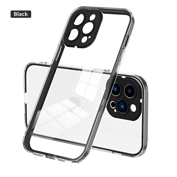 iPhone 15 Pro Case 2023, Clear Anti-Scratch Phone Cover With Camera Screen Protector Anti-Yellow Shockproof Transparent Slim Lightweight Case,for Apple iPhone 15 Pro 6.1 Inch - Black