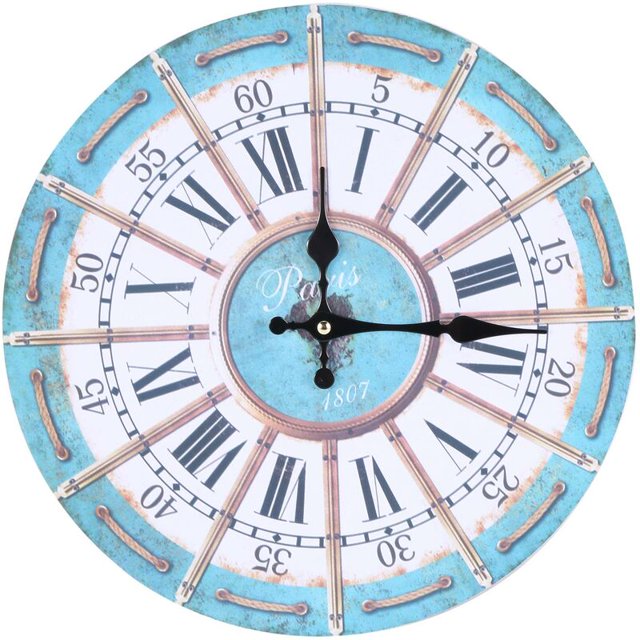 Reloj de pared de madera, estilo antiguo moderno vintage para pared de cocina de oficina