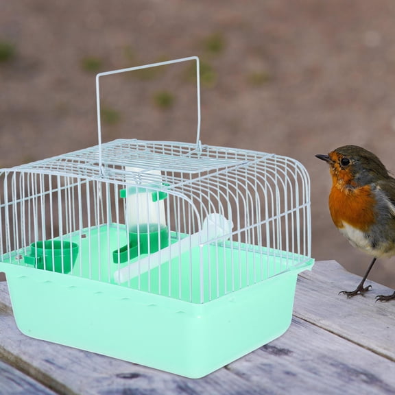 Portable Bird Carrier Travel Cage Made with ABS and Iron Materials for Small Birds and Pets