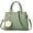 Green, variant on Womens Leather Handbags Purses Top-handle Totes Satchel Shoulder Bag for Ladies with Pompon