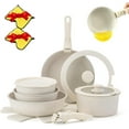 thumbnail image 1 of Gourmetific Cookware Set, Gourmetific Cookware, Gourmetific, 5/9/11/15 Piece Nonstick Maifan Cookware Set with Detachable Handle, 2025 Upgraded Ceramic Cookware Set (9PCS), 1 of 1