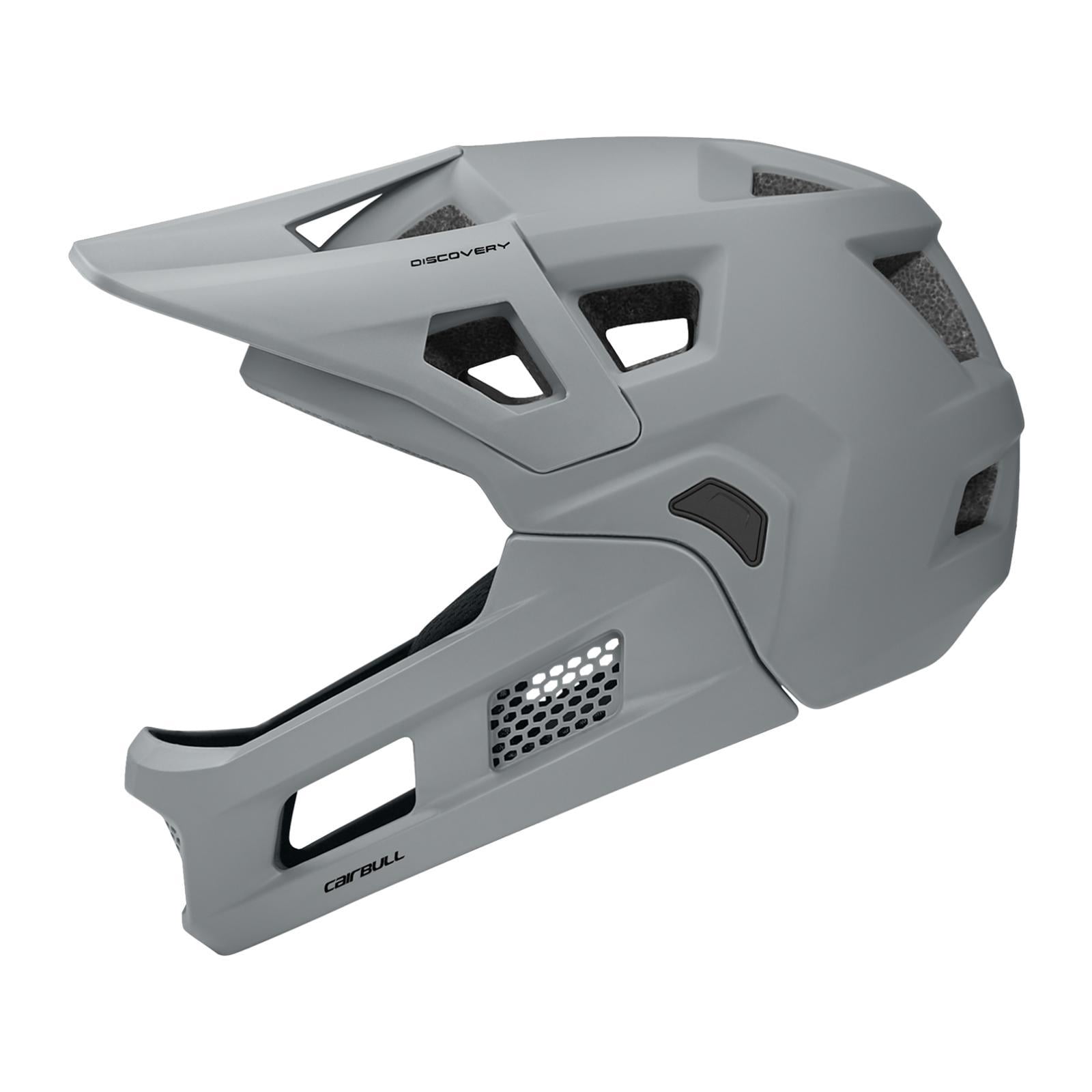 Baoblaze helmet for mountain biking with removable chin guard and full face Gray