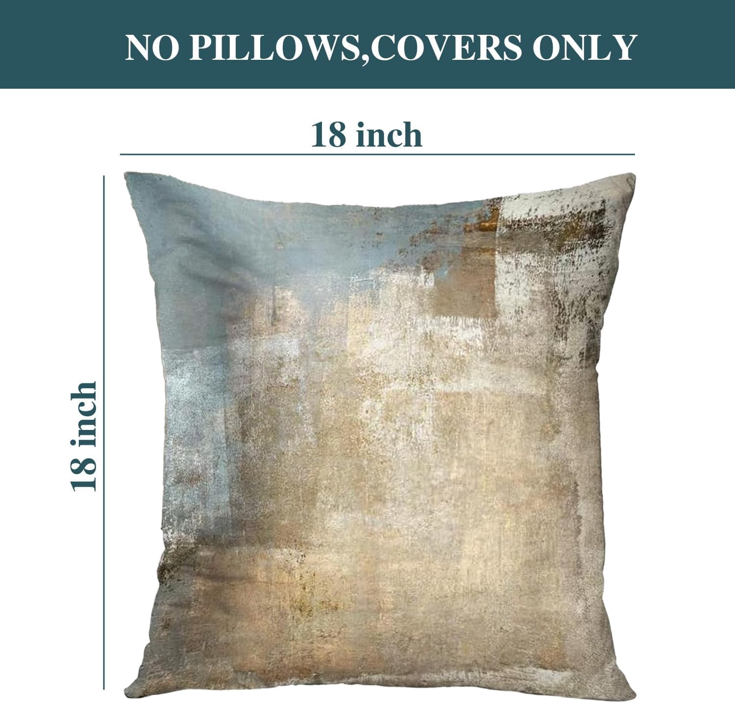 LALILO Grey and Beige Abstract Art Contemporary Pillow Cover, Modern Cushion Cover 18 x 18 Inch 2Pcs
