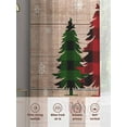 thumbnail image 5 of Buffalo Check Sheer Curtains 45 inches Long 2 Panels Set Plaid Merry Christmas Trees on Retro Wooden Board Tiers Sheers Rod Pocket Small Window Short Curtains for Kitchen Cafe, Each 52" W x 45" L, 5 of 7