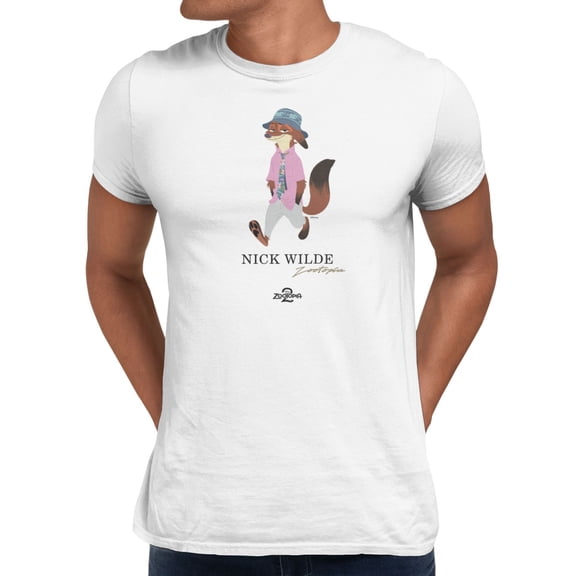 Disney Zootopia 2 Nick Wilde Walk Men's T-Shirt (White, S-XXXL)