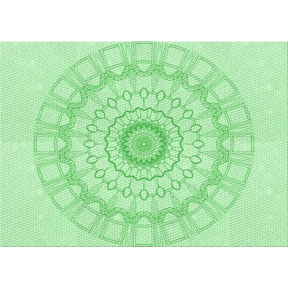 Ahgly Company Machine Washable Indoor Rectangle Transitional Light Green Area Rugs, 8' x 10'