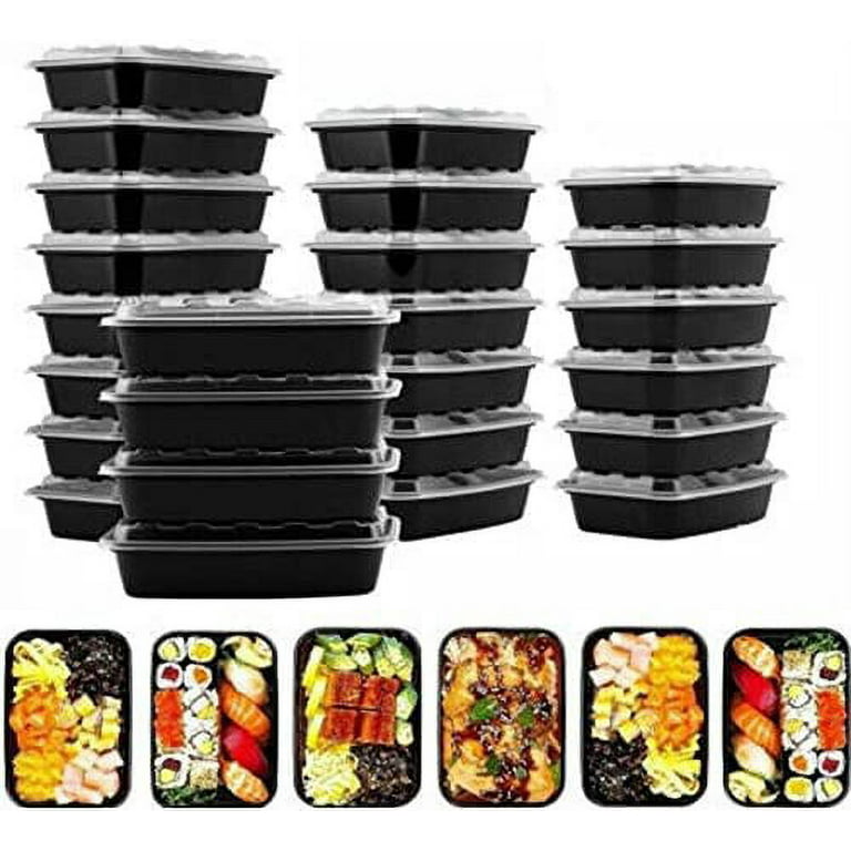 50 Sets] 28 Oz. Meal Prep Containers with Lids, 2 Compartment Lunch  Containers