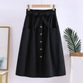 thumbnail image 2 of Women's High Waist Pleated Midi Skirt - A-Line with Pockets, Brocade Material for Work & Casual Occasions, 2 of 4