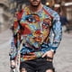 thumbnail image 2 of Camiseta diaria unisex para hombre, estampado gráfico en 3D, estampado de grafiti, camisetas de manga larga, blusa informal Pompotops  oipoqjl5319, 2 of 9