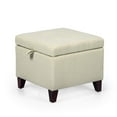 thumbnail image 2 of Homebeez Square Fabric Storage Ottoman Foot Rest Stool Coffee Table Toy Chest,Beige, 2 of 4