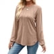 thumbnail image 3 of Camisas de Larga para Mujer, Moda Otoño 2025, Camisas Formales Informales, Blusas Tipo Túnica Plisadas con Cuello Redondo. Caqui XL, 3 of 10
