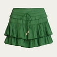 thumbnail image 5 of vigerkar Skirts for Women,Ruffled Tiered Pleated Mini High Waist Skorts (Green, XL), 5 of 6