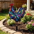 thumbnail image 3 of Sktrjpolfis Double Sided Painted Rooster Yard Stake, 11.8×7.9 Inch Weatherproof Outdoor Lawn Ornament for Flower Bed Backyard Patio Home Garden Decorations, 3 of 5