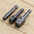 thumbnail image 2 of 3 Pcs Socket Adapter Drill Bits Set Hex Shank 1/4" 3/8" 1/2" Impact Driver Tool, 2 of 7