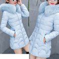 thumbnail image 3 of Lindreshi Winter Coats for Women 2023 Trendy Women Hooded Outwear Warm Coat Long Thick Furry Collar Cotton Slim Jacket, 3 of 9
