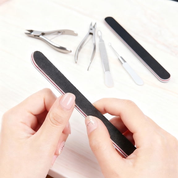 Pcs Nail Files Bulk, 7.1 in / 18 cm Black Sandpaper Red Core Nail Files 100/180 Grit, Double Sided Emery Board, Professional Manicure Pedicure Tool