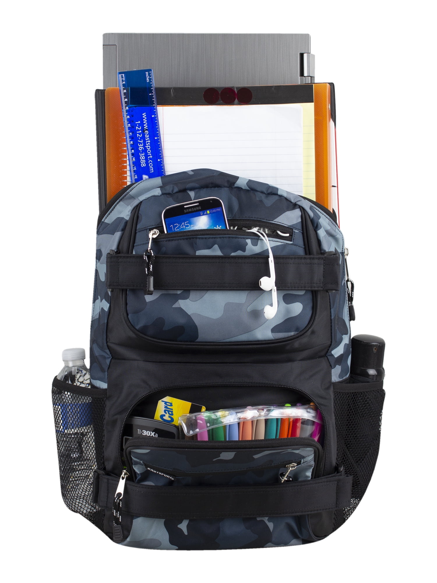 Eastsport Unisex Dual Strap Skater Backpack, Midnight Camo