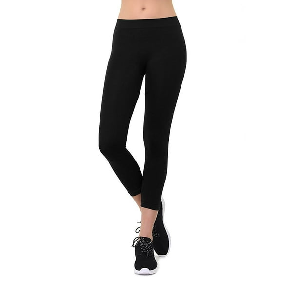 Women's Seamless Capri Length Nylon Athletic Leggings