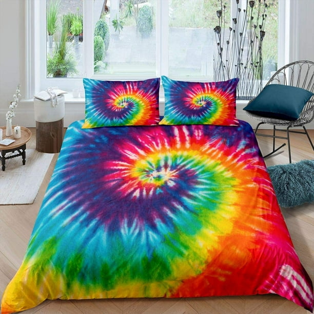 HHHC Tie Dye Bedding Set for Girls Queen Size Kids Women Boho Tie