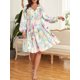 thumbnail image 3 of Vestido, Vestido de talla grande para mujer Vestido casual con estampado floral de manga larga con c Abody Extragrande, 3 of 7