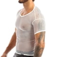 thumbnail image 4 of DPOIS Men's Fishnet See Through Top Muscle Workout T-Shirt Mesh Undershirt Tank Tops, 4 of 7