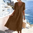 thumbnail image 6 of TIHLMK Women's V-Neck Short Sleeve Pocket Maxi Dresses Half Sleeve Casual Long Dresses with Relaxed Fit for Everyday Wear, 6 of 9