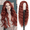Reddish Brown, variant on 28 Inch Wine Red Body Wave Heat Resistant Synthetic Fiber Wig - Adjustable Breathable Cap for Women, Natural Look for Daily & Special Occasions