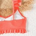 thumbnail image 6 of Zshosam Girls Swim Suits Girls' 2 Piece Floral Print Knot Front Ruched Triangle Bikini Swimsuit Size 7T 8T,(Orange 7-8 Years), 6 of 7