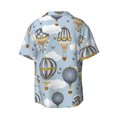 thumbnail image 2 of Sigee Balloon Vintage Print Men's Shirts Casual Button Down Short Sleeve Summer Beach Shirt Hawaiian Vacation Shirts Tee Shirt-, 2 of 7