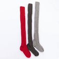 thumbnail image 5 of Derest Women's Extra Long Cable Knit Thigh High Socks – Winter Warm Over Knee Boot Stockings, Soft & Stretchy Leg Warmers, 5 of 7