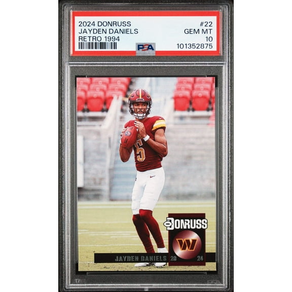 Graded 2024 Panini Donruss Jayden Daniels #22 Retro 1994 Rookie RC Football Card PSA 10 Gem Mint