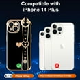 thumbnail image 3 of IPhone 14 Plus Case, Cute Love-Heart Plating, Bling Silicone, Camera Protection, Shockproof Bumper for Women & Girls (6.7"), 3 of 7