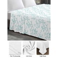 thumbnail image 6 of Aqua Spring Floral Full Size Flat Sheet, Wrinkleproof & Fadeproof Cooling Flat Bed Sheet Only, Summer Botanical Watercolor Breathable Soft Bedding Top Sheets 81 x 96 Inches, 6 of 8