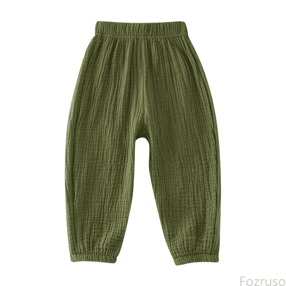 Fozruso Loose Long Pants for Girls Toddler Pants Spring Summer Boys Girls Loose Bloomers Trousers Solid Color Fashion Sizes 18-24 Months