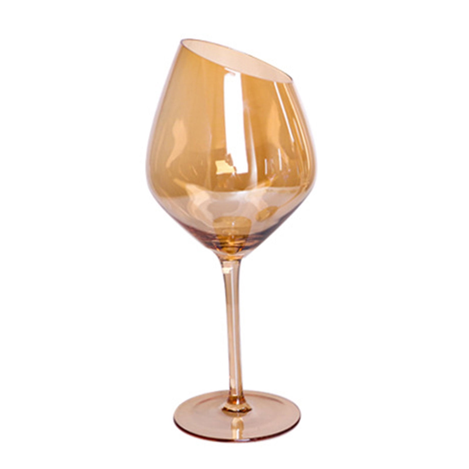 Oblique Cut Red Wine Champagne Glass Home Colorful Amber Smokey for Grey Glasses Restaurant Bar for Creative Goblet