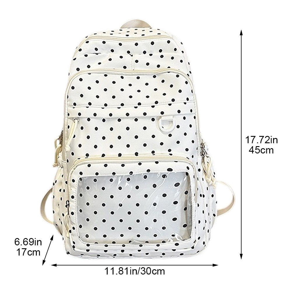Slccxzc Polka Dot Ita Backpack, Aesthetic Daypack for Travel Daily Use