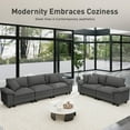 thumbnail image 3 of Sophia&William 157.5"L Modular Sectional Sofa Sets, Modern 6-Seat U-Shaped Corduroy Couch Sofa with Deep Seat & Throw Pillows for Living Room,Gray, 3 of 11