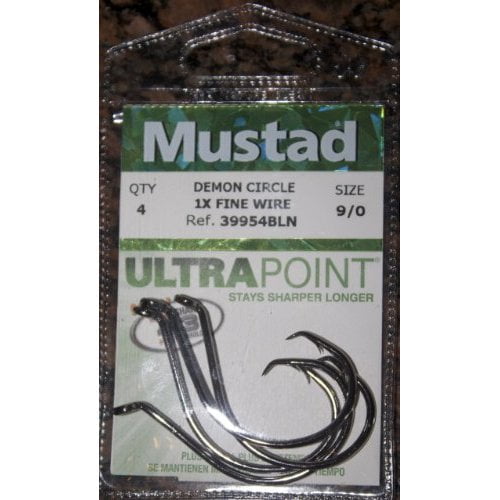 Mustad 39950NP-BN Ultra Point Size 8/0 3X Strong Demon Perfect Circle Hook 6 PK 