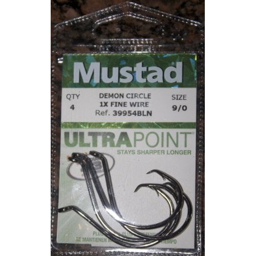 Mustad Ultra Demon Circle Hook Black Nickel 5Pk 3X Sz9/0 Md#: 39950NP ...