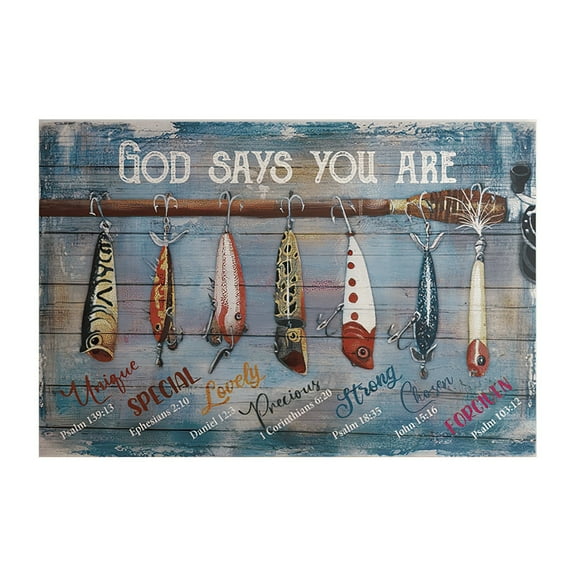Fishing God Says You Are Poster, Fishing Lover Poster, Vintage Fishing Poster, Fishing Gifts,Interior wall decoration, living room, bedroom, kitchen, art deco frameless 12x16inch