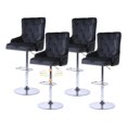 thumbnail image 1 of Alexent Modern Glam Velvet Bar Stool Chairs Adjustable Height - BLACK SET OF 4, 1 of 12